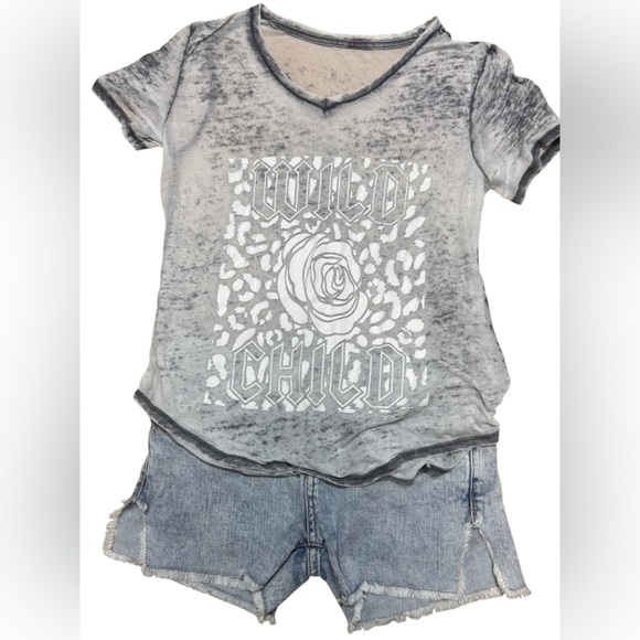 CARMAR Jean Shorts Size 25 Stone Wash Style Side Slits Y2K Bohemian Resortwear - Picture 3 of 11